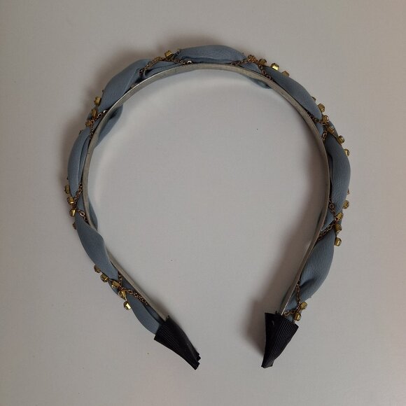 Cute Blue and Gold Rhinestone Headband - Picture 2 of 3